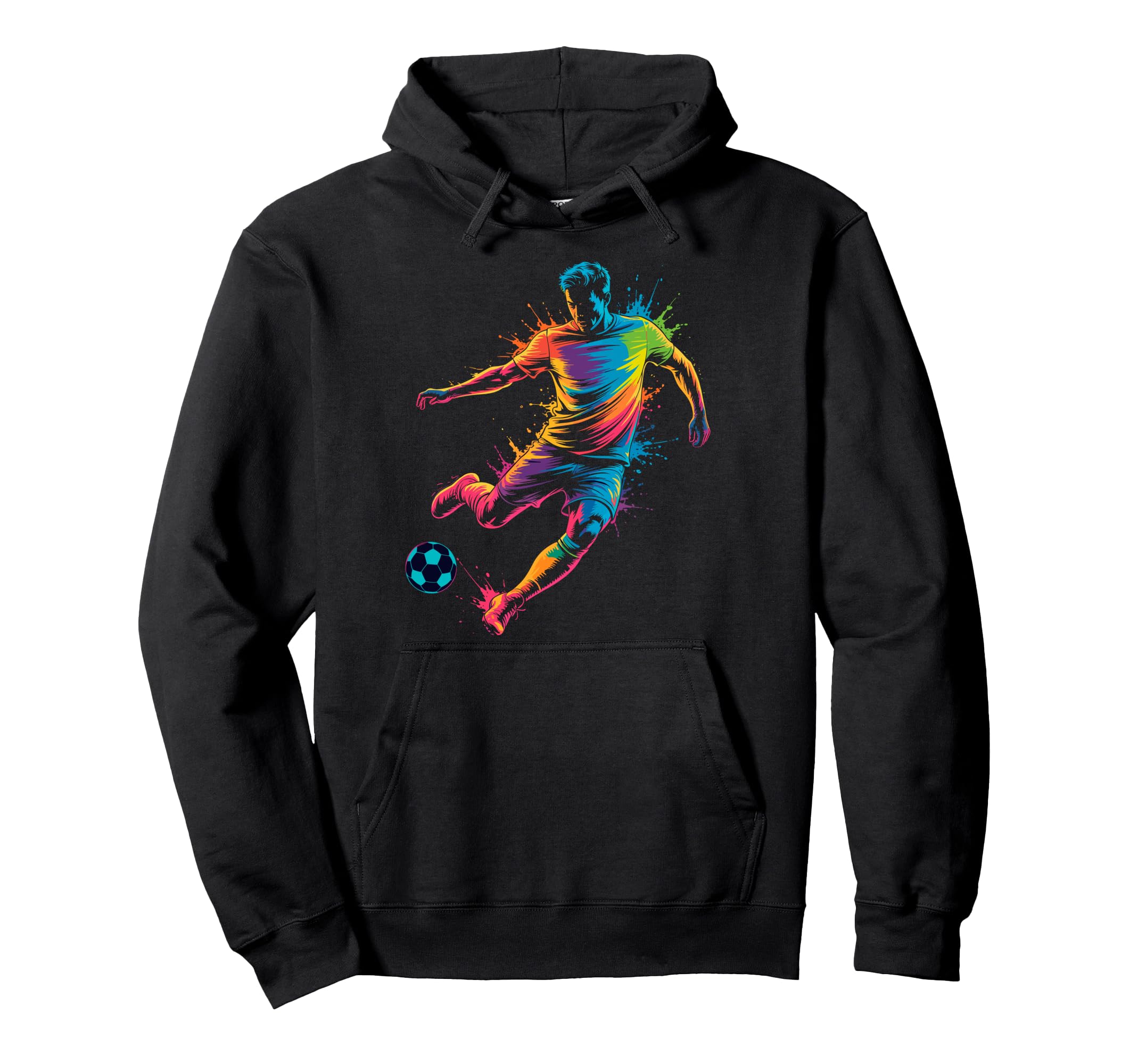 Colorful Funny Soccer Player Fan Game Hoodie - Custom Art Print Men Women