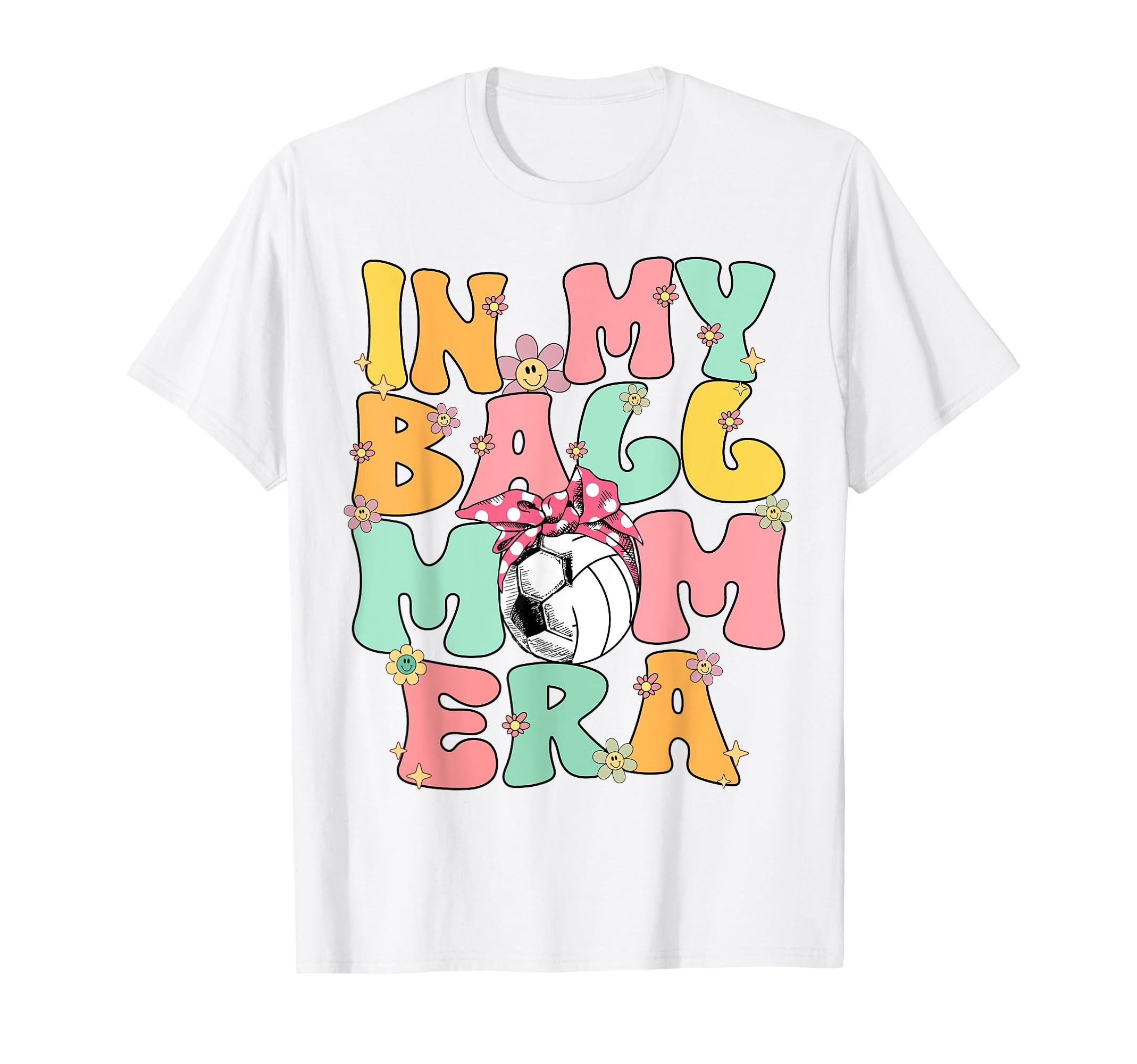 My Ball Mom Era Groovy Soccer T-Shirt - Graphic Print for Adults