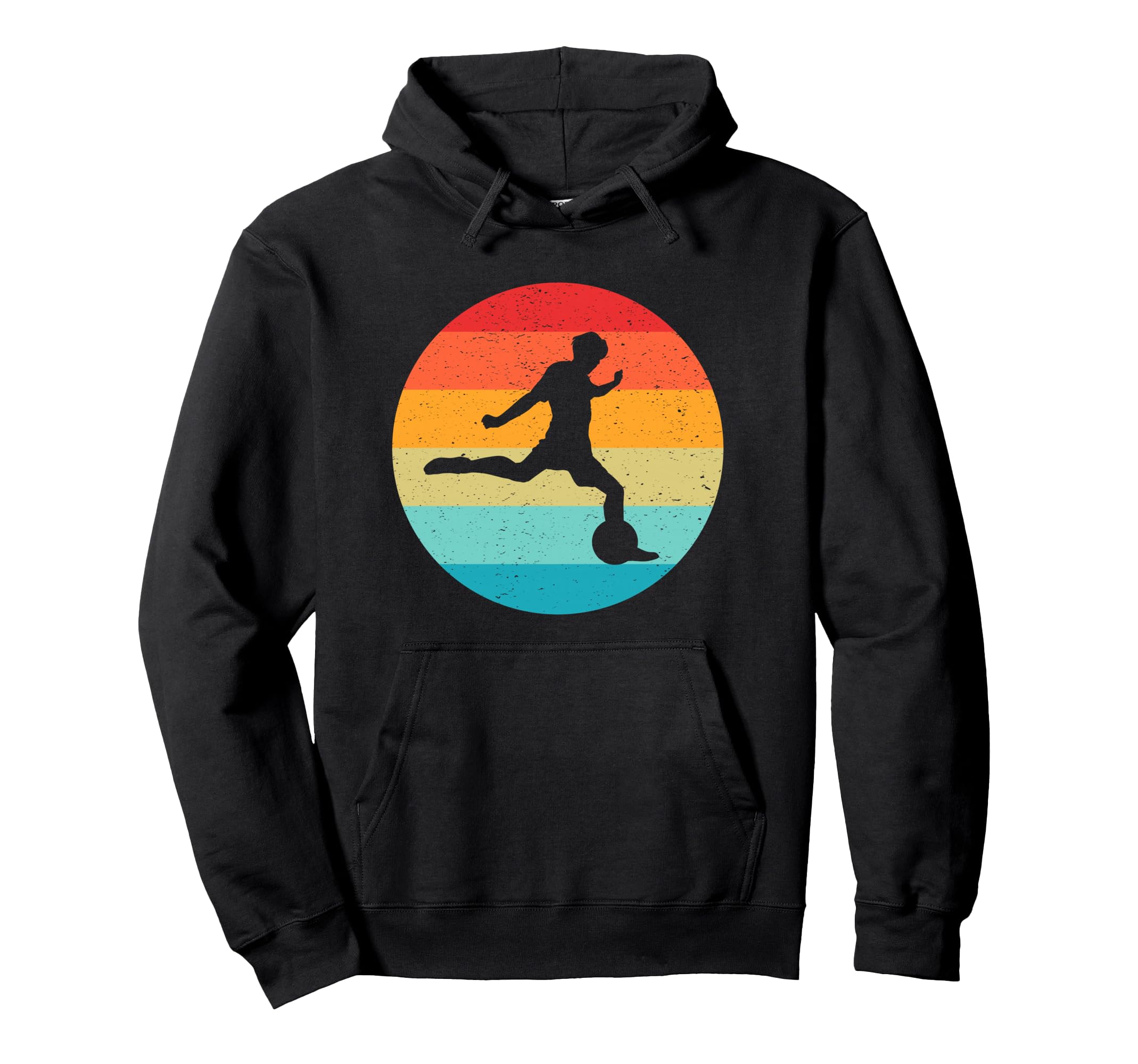 Soccer Player Silhouette Sunset 80S Hoodie - Novelty Apparel Unisex