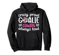 Crazy Proud Soccer Goalie Cousin Soccer Hoodie - Minimalist Print Unisex