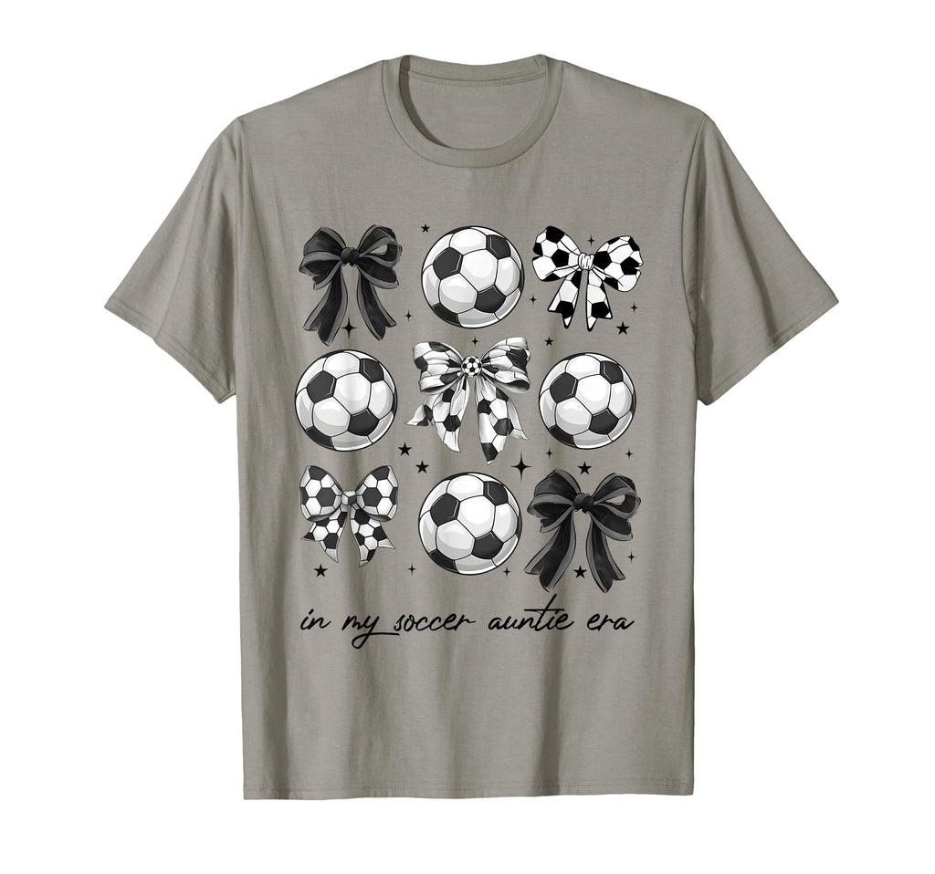 Soccer Auntie Funny Coquette Bow T-Shirt - Minimalist Print Men Women