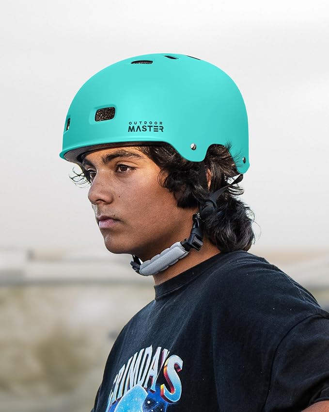 OutdoorMaster Skateboard Cycling Helmet - Two Removable Liners Ventilation Multi-Sport Scooter Roller Skate Inline Skating Rollerblading for Kids, Youth & Adults