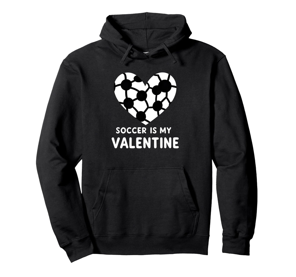 Soccer Is My Valentine Soccer Heart Hoodie - Trendy Graphic for Adults