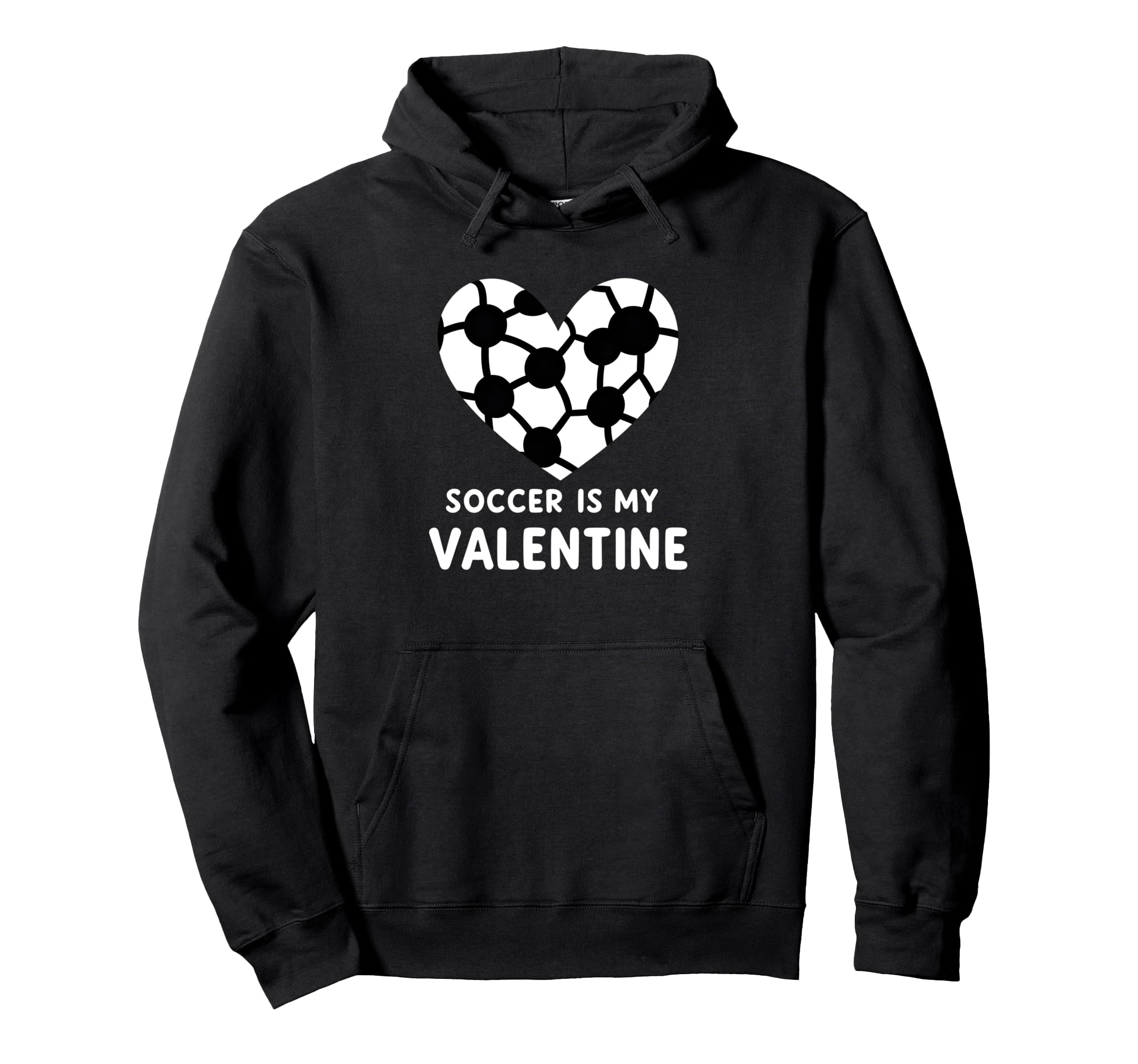 Soccer Is My Valentine Soccer Heart Hoodie - Trendy Graphic for Adults