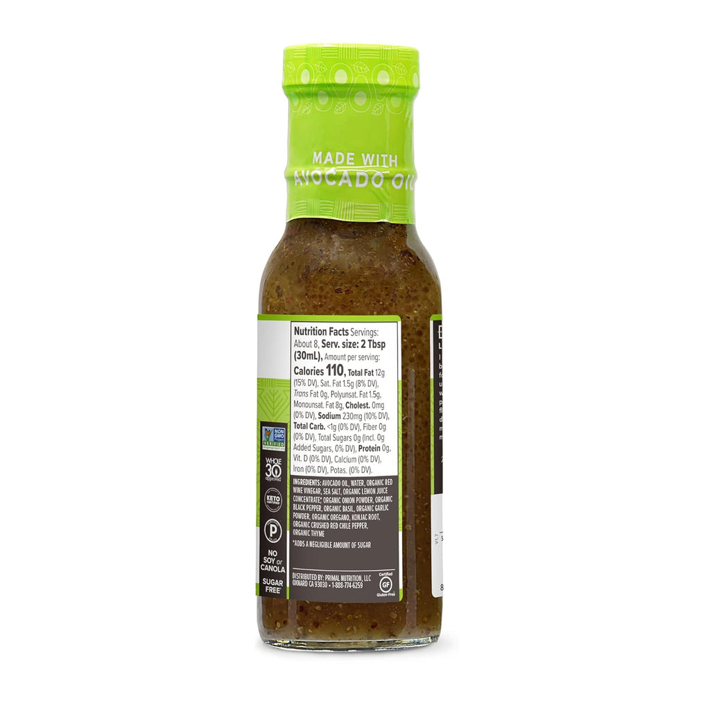 Primal Kitchen Italian Vinaigrette with Avocado Oil, 8 FL OZ, Pack of 6