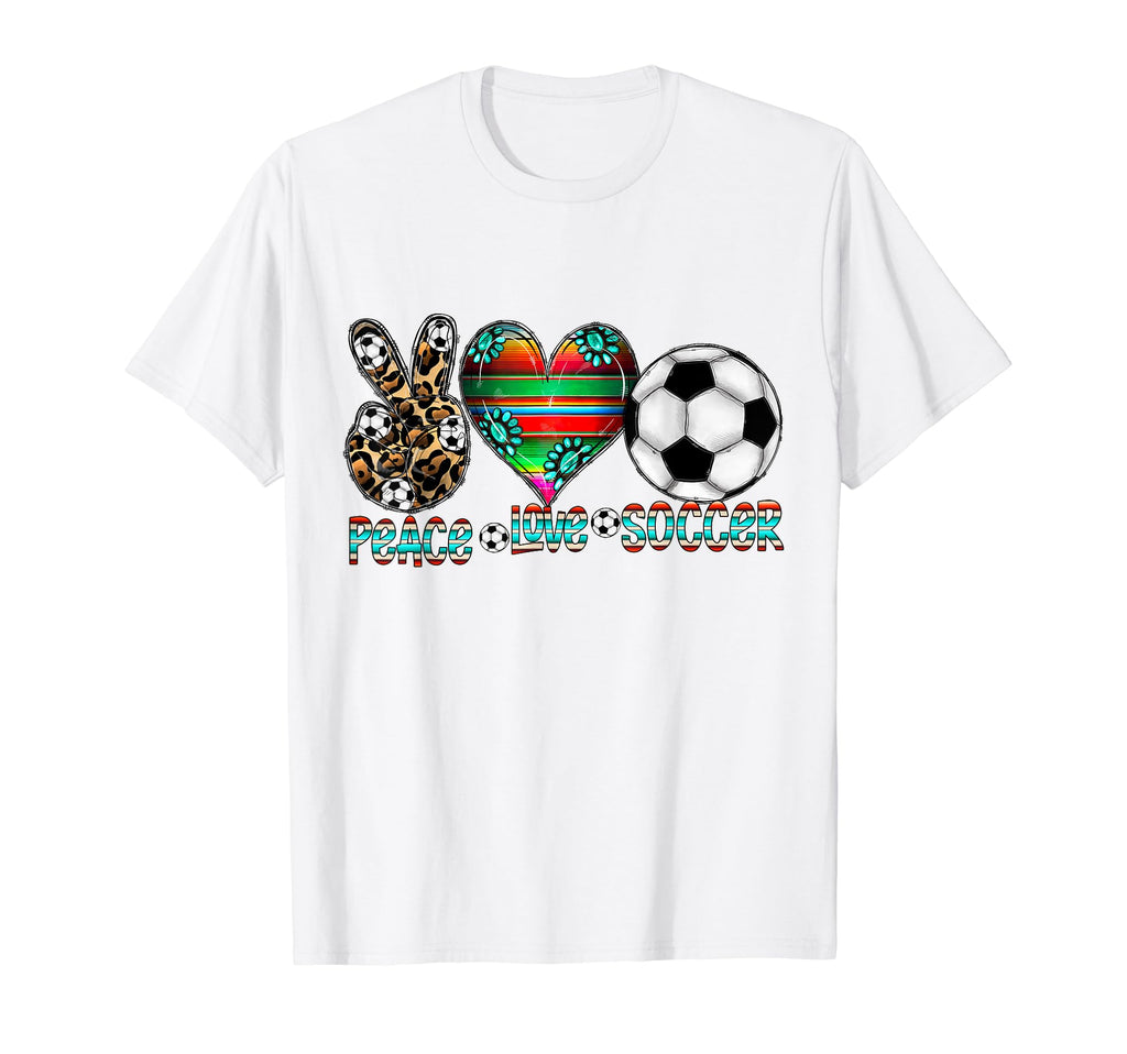 Peace Love Soccer Mom Dad Brother T-Shirt - Trendy Graphic for Adults