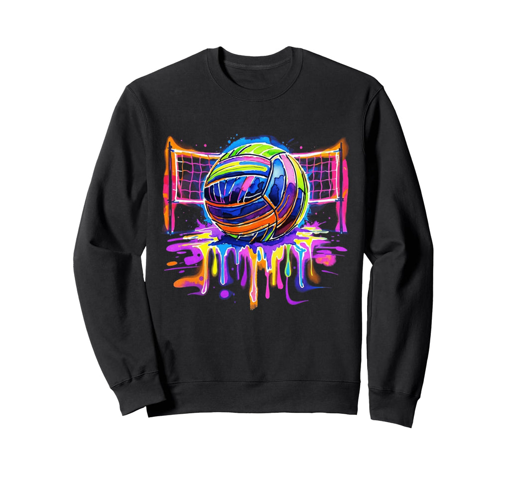 Volleyball Drip Game Day Sports Sweatshirt - Minimalist Print Unisex
