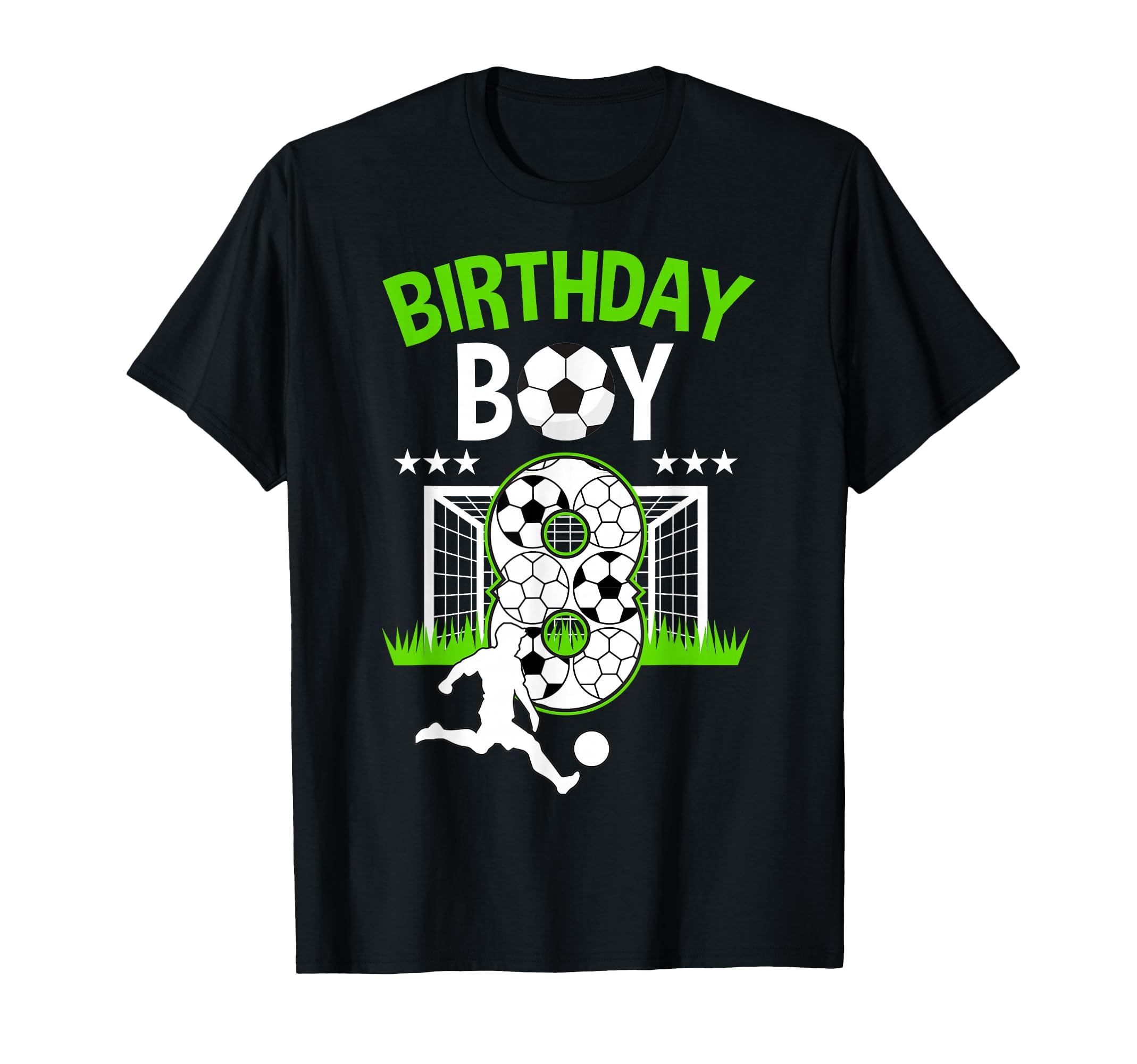 Birthday Soccer 8 Year Old Who Loves T-Shirt - Novelty Apparel for Adults