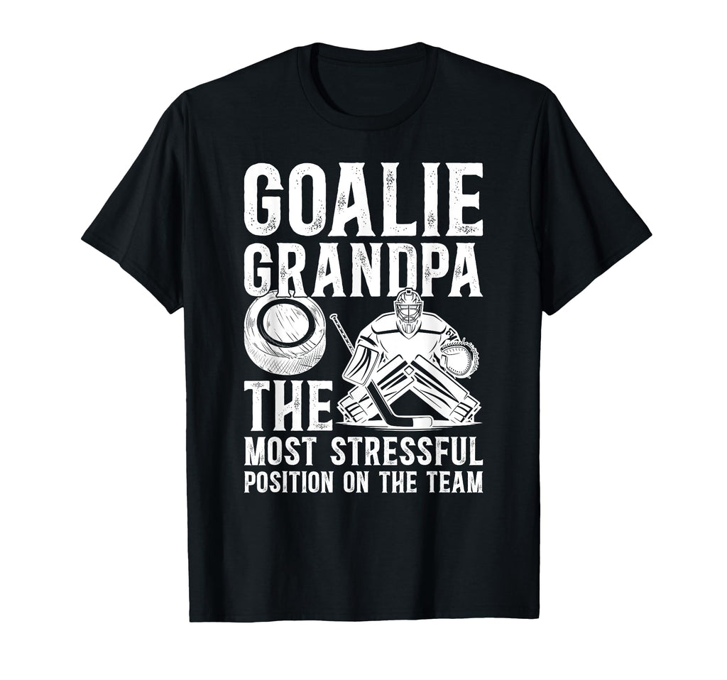 Funny Hockey Goalie Grandpa Hockey T-Shirt - Graphic Print Men Women