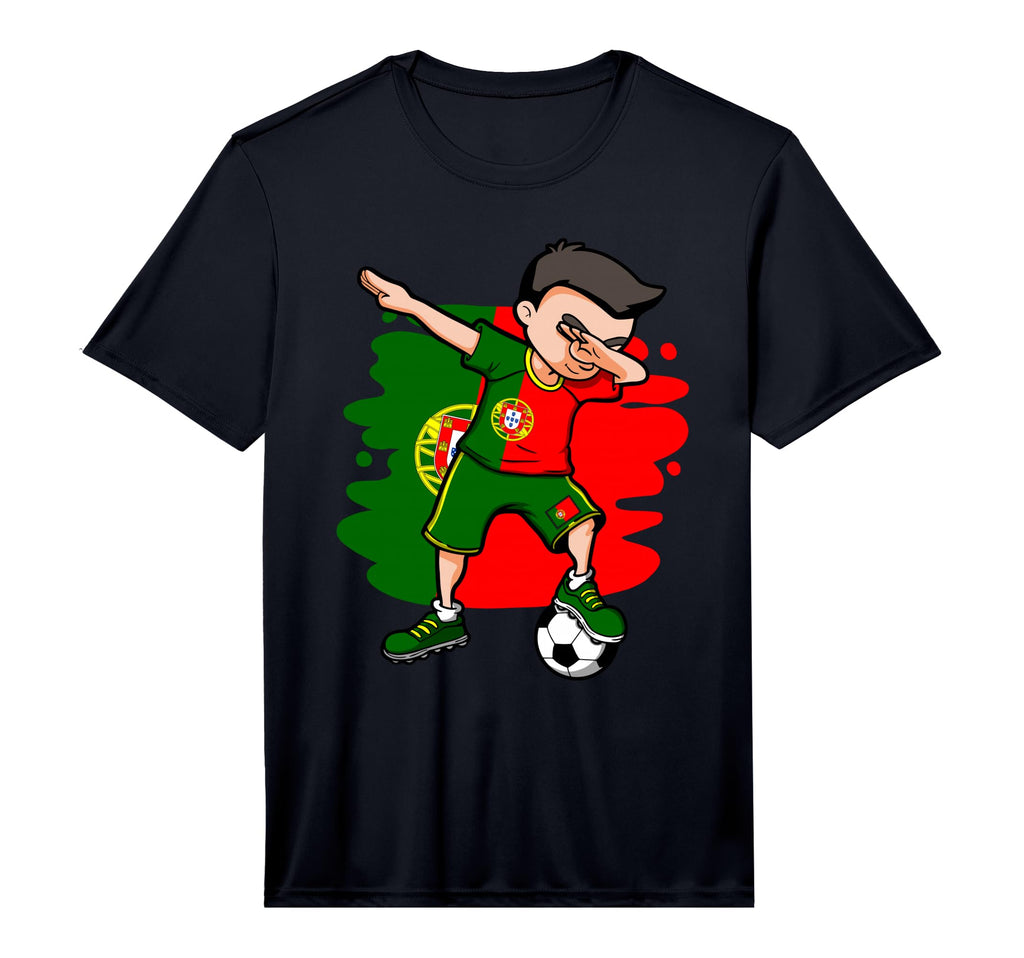 Dabbing Soccer Portugal Jersey T-Shirt - Aesthetic Graphic for Adults