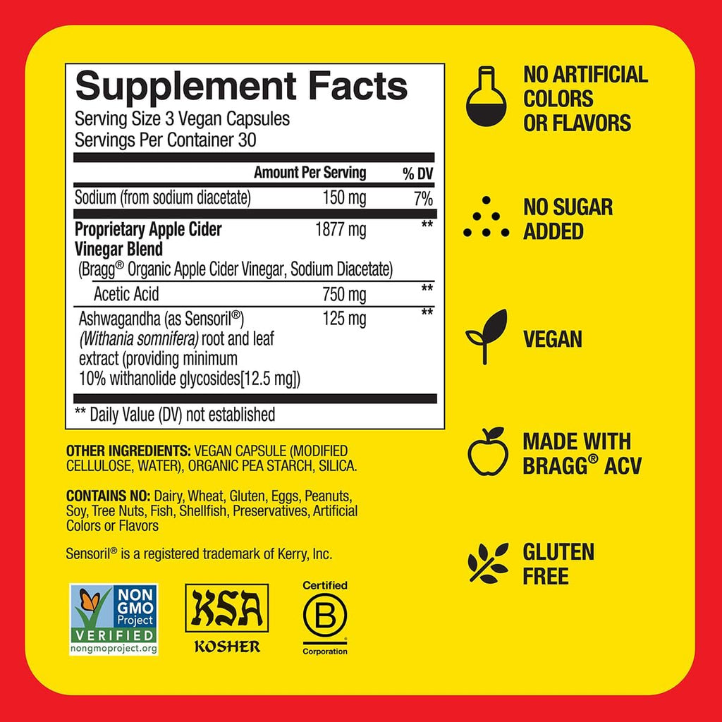 Bragg - Balance - Apple Cider Vinegar & Ashwagandha Capsules, 90 ct.