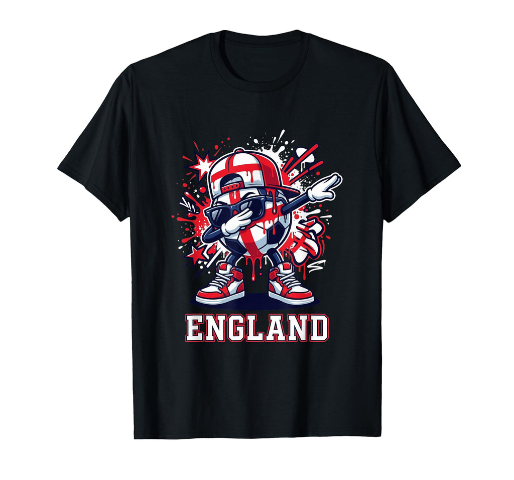 England Dabbing Soccer Ball T-Shirt - Aesthetic Graphic for Adults