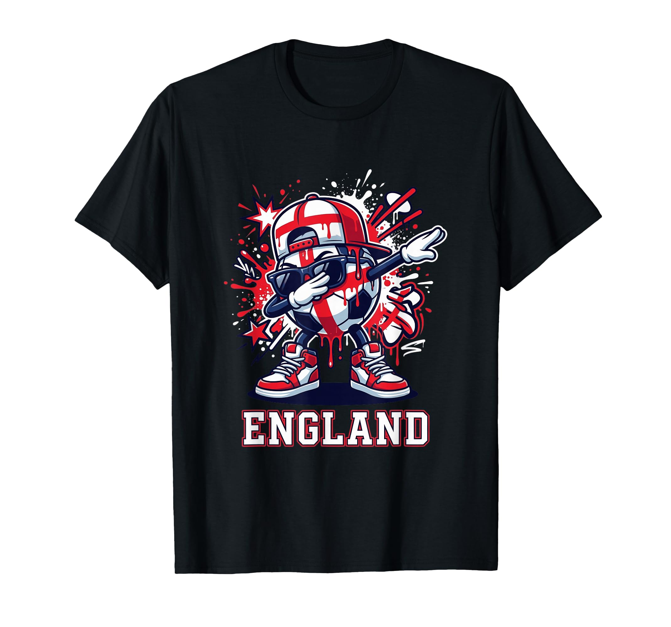 England Dabbing Soccer Ball T-Shirt - Aesthetic Graphic for Adults