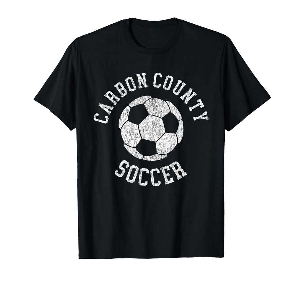 Carbon County Soccer Distressed 90S T-Shirt - Aesthetic Graphic for Adults