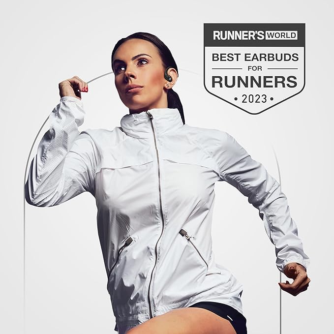 Back Bay Audio Runner 60 Wireless Running Earbuds, 80 Hour Long Battery Life Over The Ear with EarHooks, Wrap Around Earphones Wireless Bluetooth Earbuds with Microphone, Earphones in Ear Headphones
