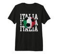 Italia Flag Soccer Ball Italian T-Shirt - Aesthetic Graphic Men Women