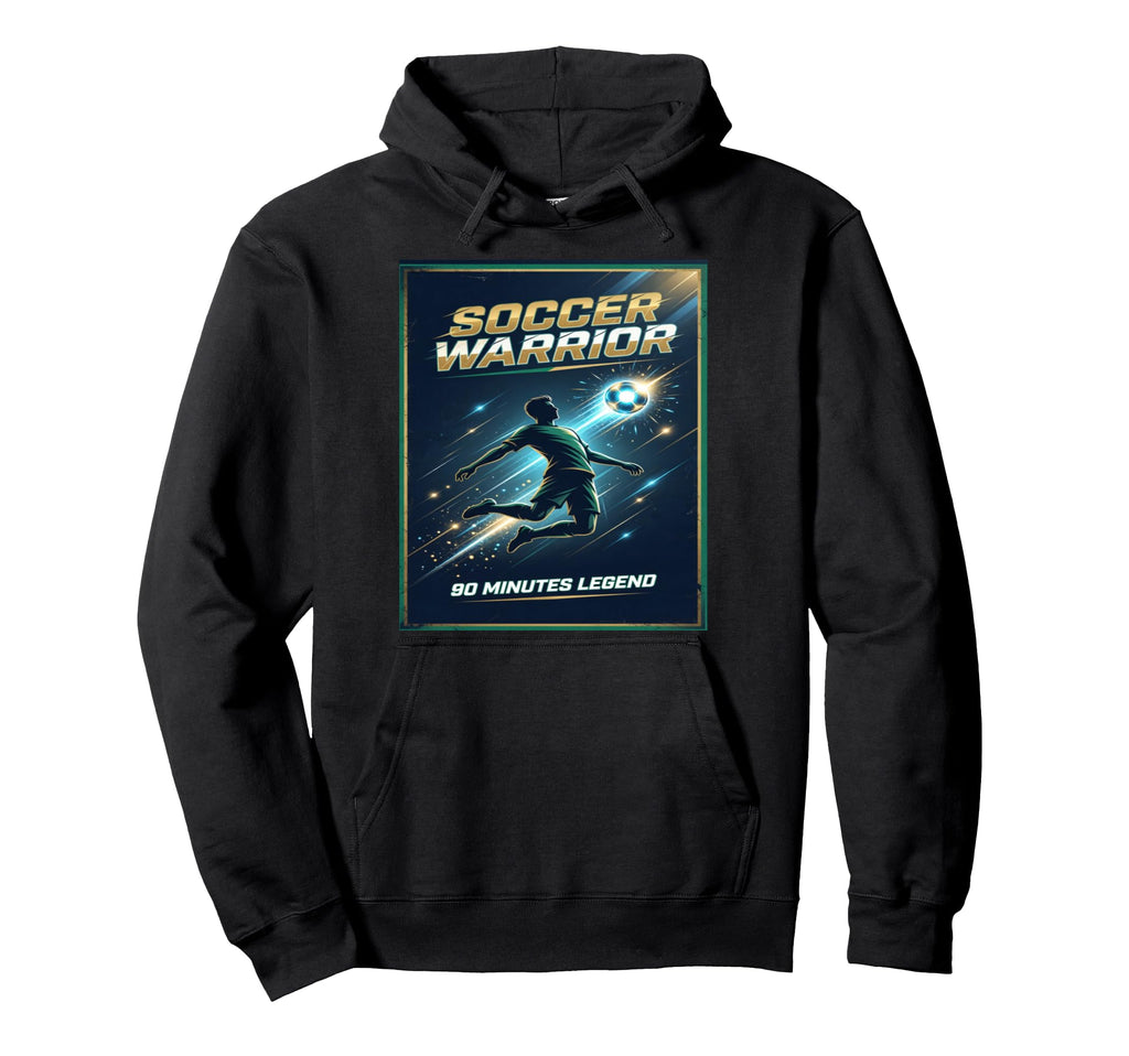 Football Warrior Soccer 90 Minutes Hoodie - Minimalist Print for Adults