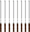 23.6 Inch Skewers for Kabobs 0.62 Inch Wide Kabob Skewer 8PCS Reusable Metal Skewers for Grilling Long Kebab Skewer Large Heavy Duty BBQ Sticks Stainless Steel Barbecue Sticks with Oak Handle