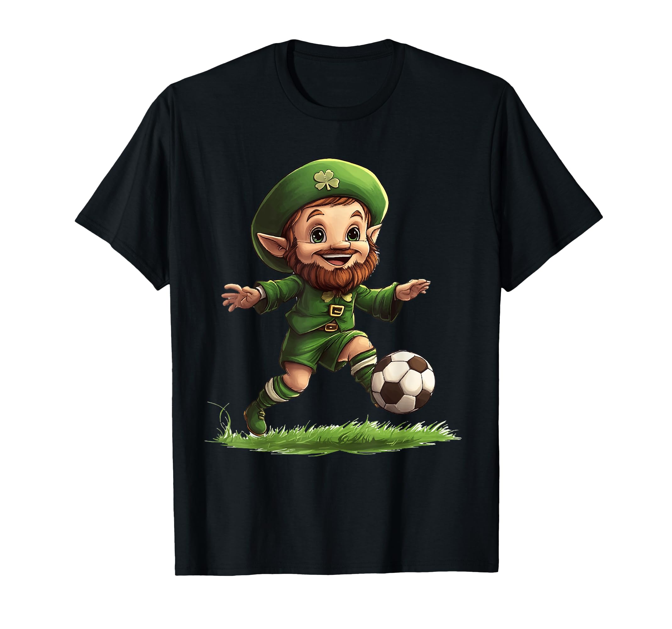 St Patricks Day Soccer Player T-Shirt - Fun Novelty Design for Adults