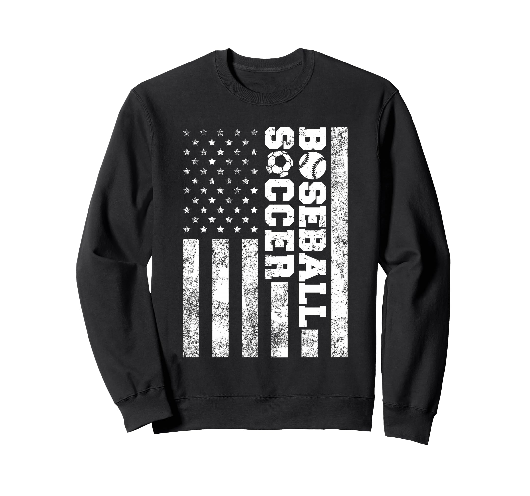 American Distressed Flag Funny Sweatshirt - Novelty Apparel for Adults