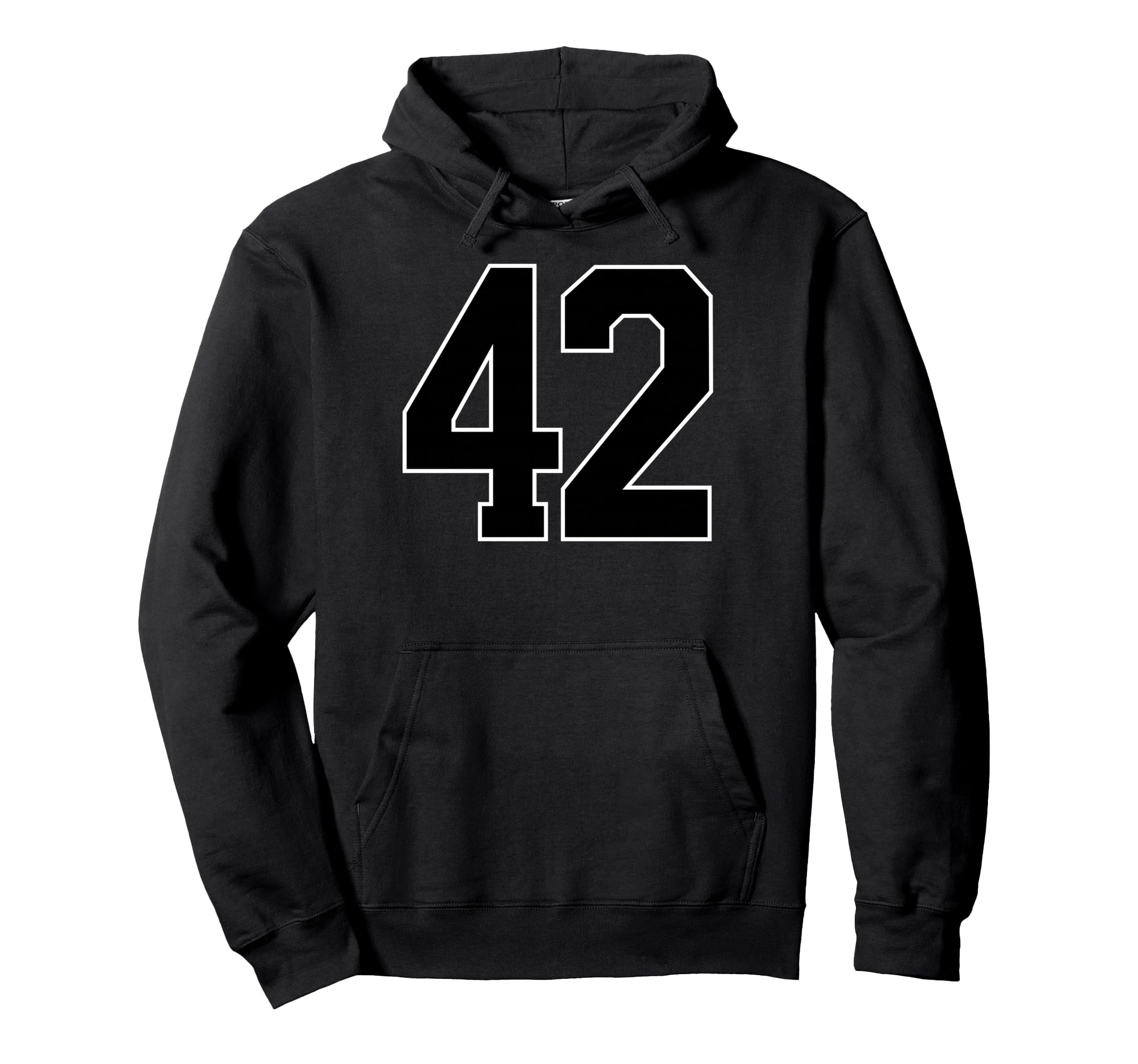Black Sports Team Number 42 Fan Hoodie - Casual Everyday Wear Men Women