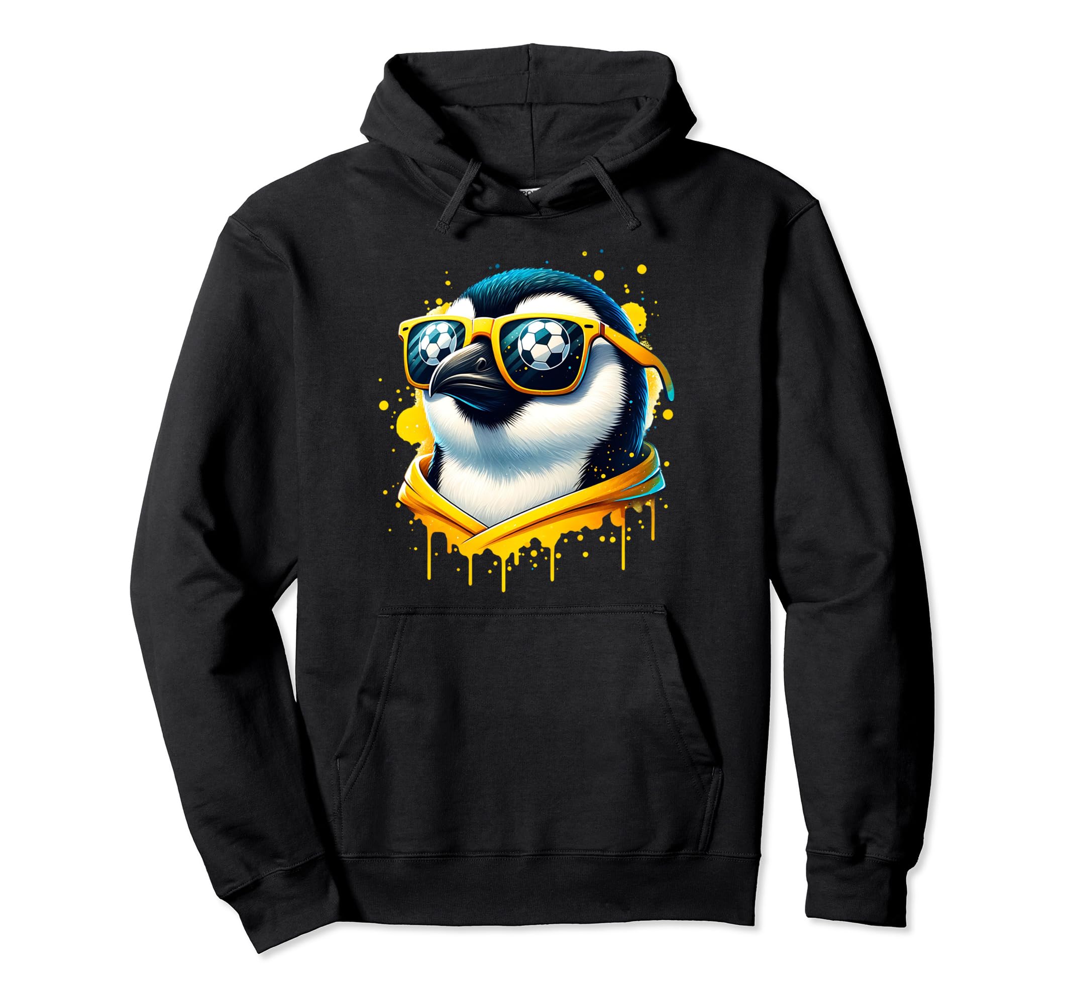 Penguin Soccer Player Fan Champion Hoodie - Custom Art Print Unisex
