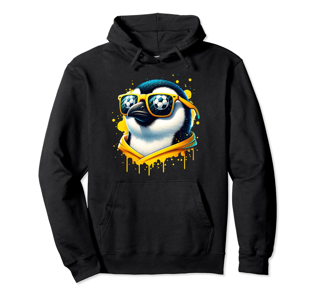 Penguin Soccer Player Fan Champion Hoodie - Casual Everyday Wear for Adults