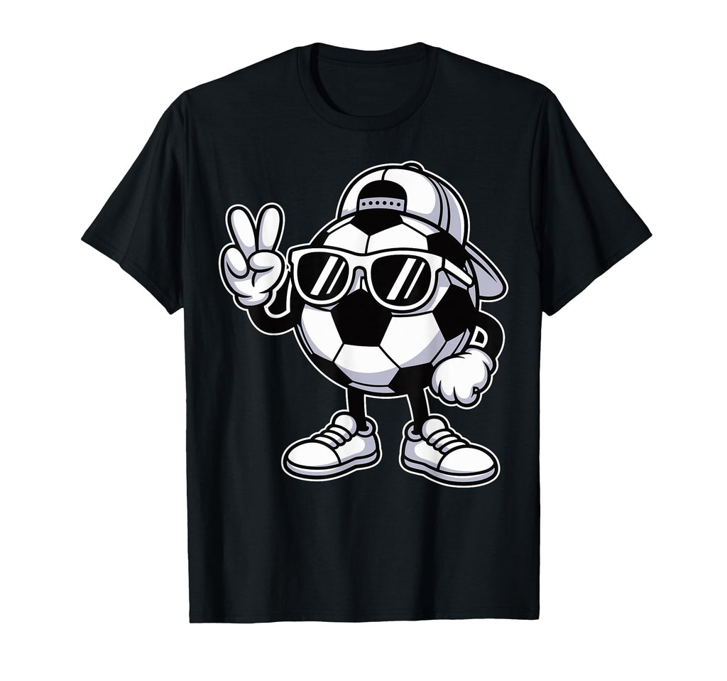 Soccer Ball Sunglasses Funny Soccer T-Shirt - Graphic Print for Adults