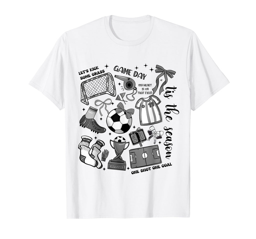 Game Day Soccer Coquette Soccer Bow T-Shirt - Aesthetic Graphic for Adults