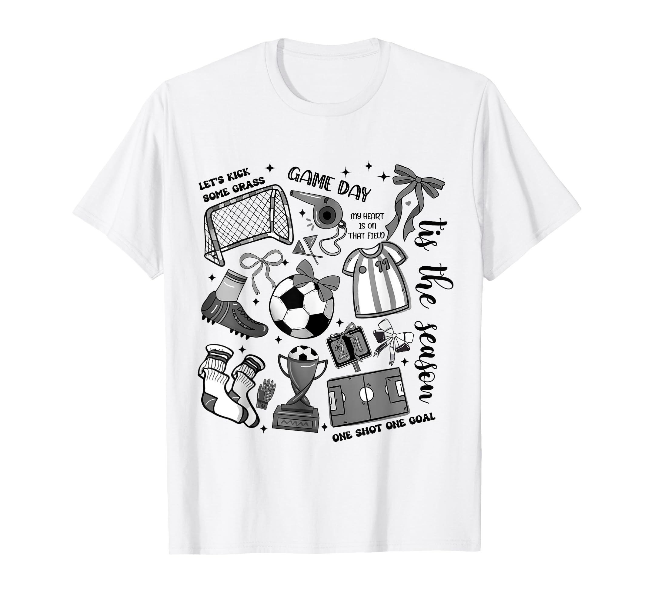 Game Day Soccer Coquette Soccer Bow T-Shirt - Aesthetic Graphic for Adults