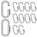 M12-12 Pack 4.17“ Quick Links Chain Connectors, 1/2" Galvanized Chain Locking Carabiners Hooks, 2500LBS Heavy Duty Thread Quick Link Clips, Twist Oval Keychain D Shape for Swing, Camping