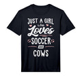Just Who Loves Soccer And Cows T-Shirt - Fun Novelty Design for Adults