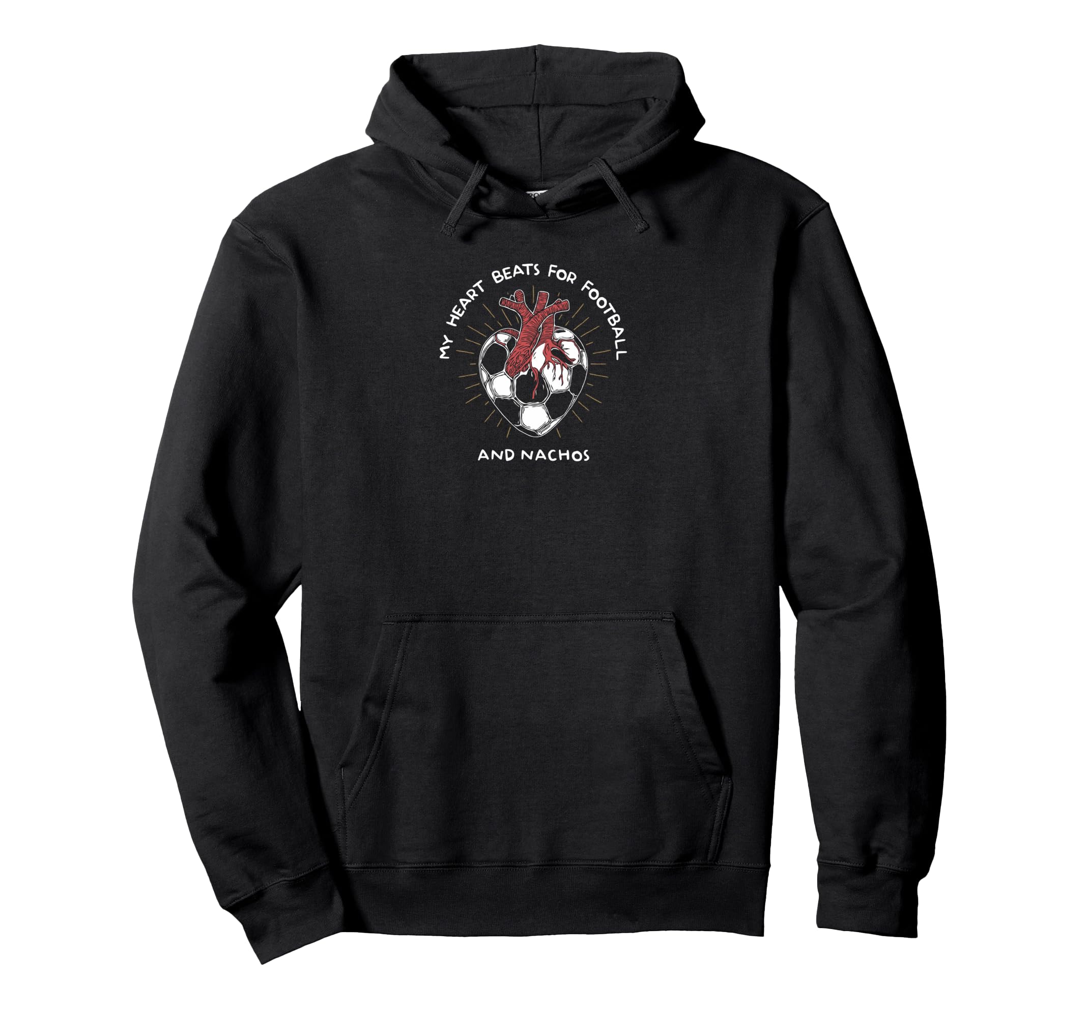 My Heart Beats Football And Nachos Hoodie - Aesthetic Graphic for Adults