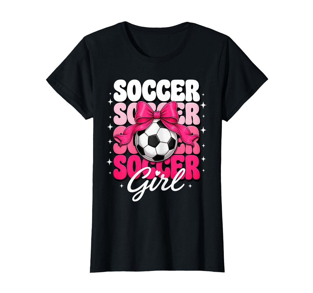 Soccer Coquette Bow Soccer Player T-Shirt - Graphic Print Unisex