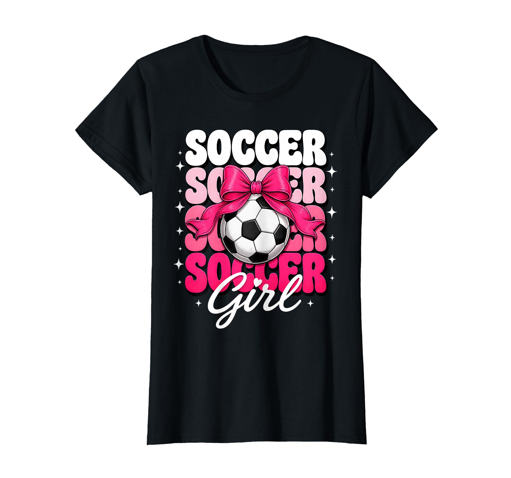 Soccer Coquette Bow Soccer Player T-Shirt - Graphic Print Unisex