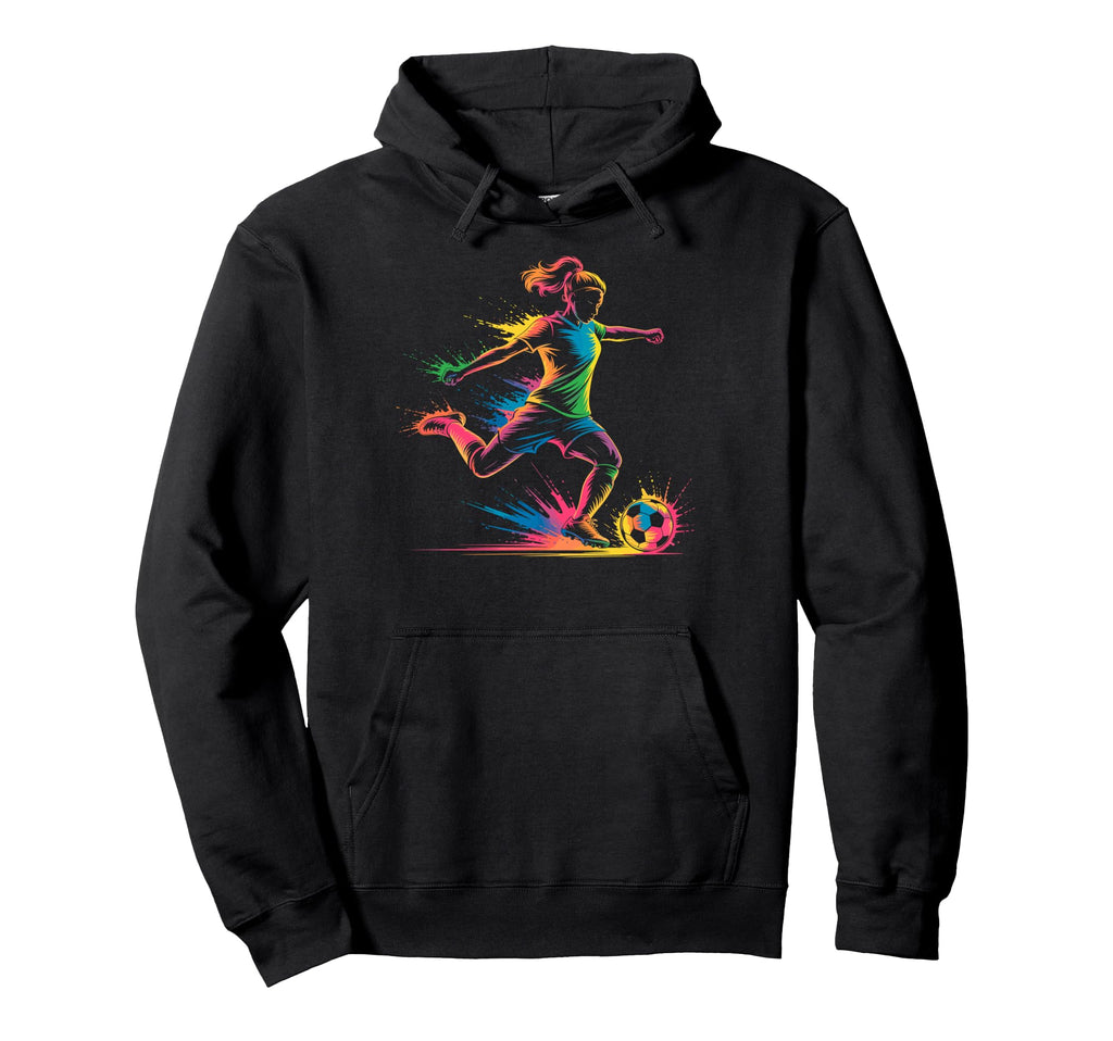 Colorful Funny Soccer Player Fan Dad Mom Hoodie - Trendy Graphic Unisex