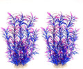 DSkoiph 2 pcs Aquarium Decor Plastic Plants Extra Large 21 Inches Artificial Fish Tank Plants Tall Fish Tank Decorations Artificial Green Water Plants (Purple)