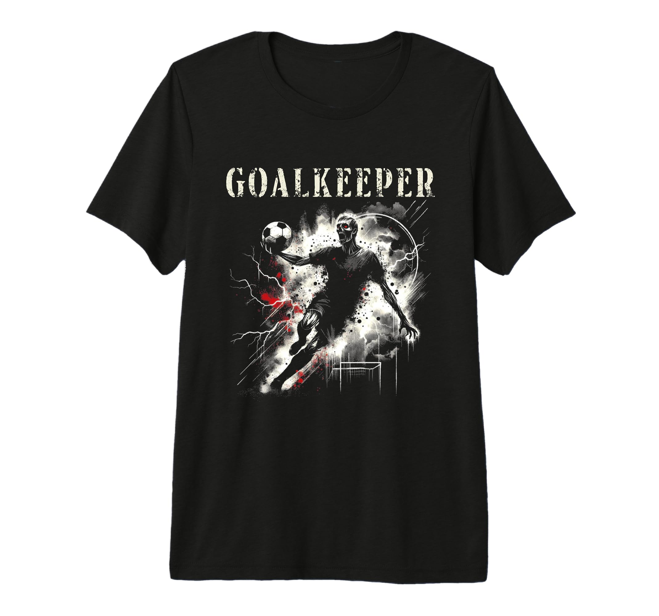 Zombie Goalkeeper Creepy Soccer T-Shirt - Trendy Graphic Men Women