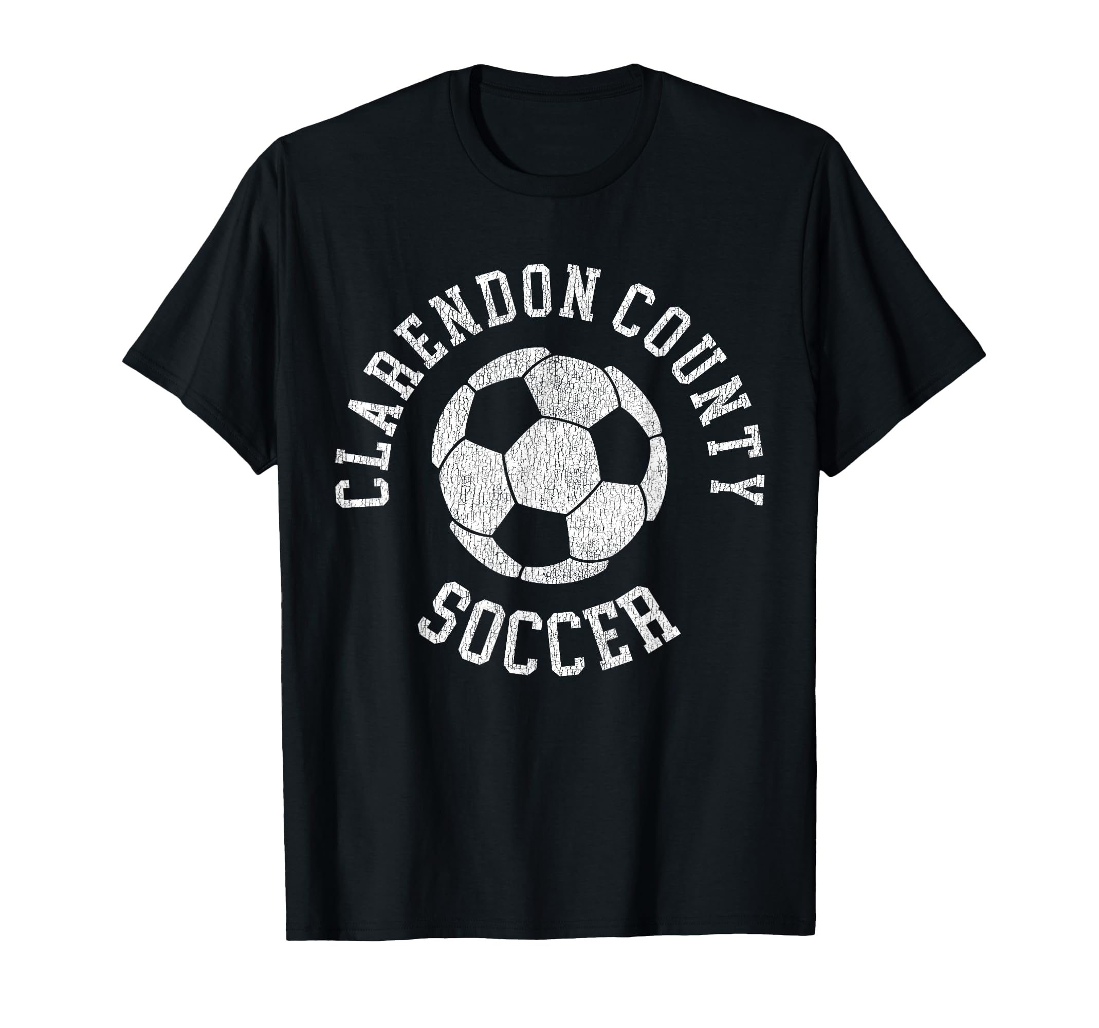 Clarendon County Soccer Distressed 90S T-Shirt - Minimalist Print Unisex