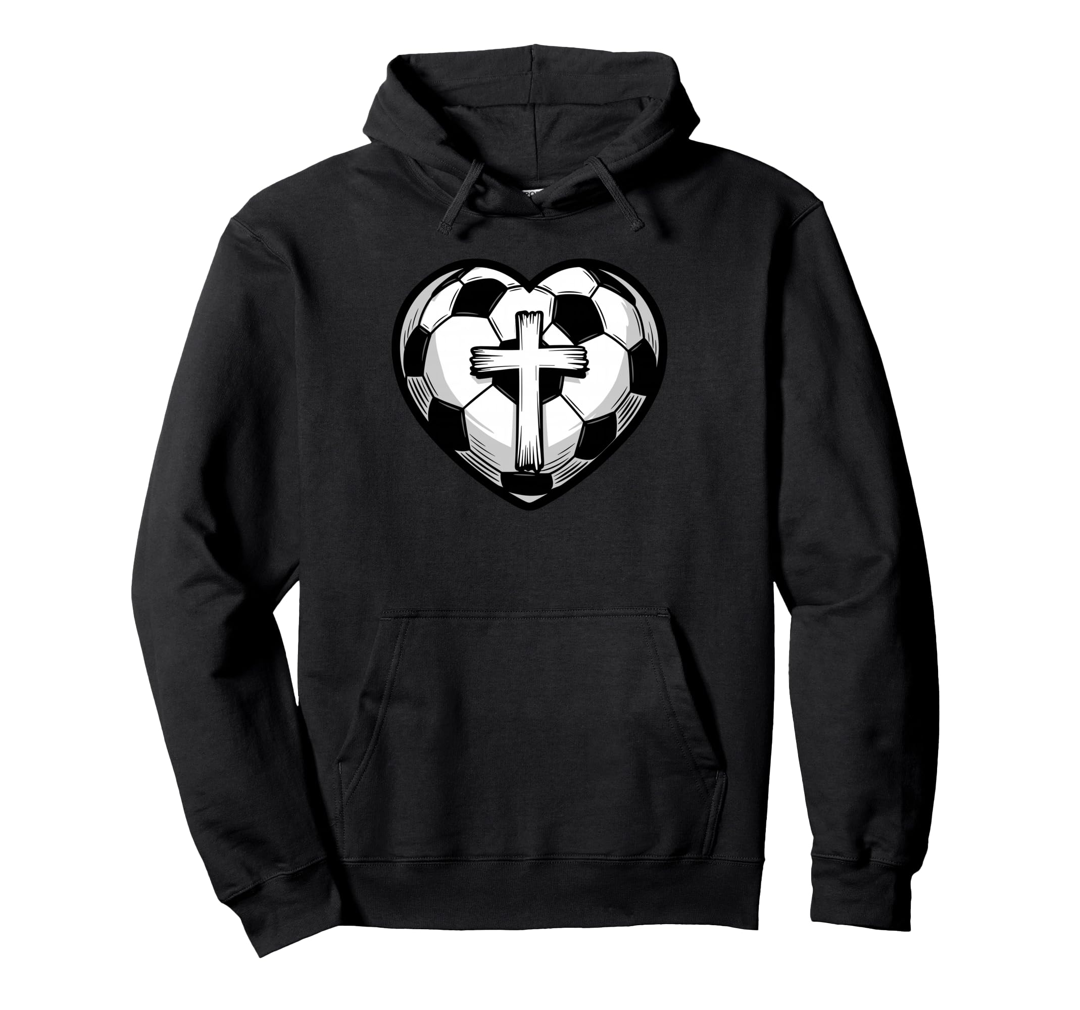 Soccer Ball Heart Christian Faith Hoodie - Custom Art Print for Adults