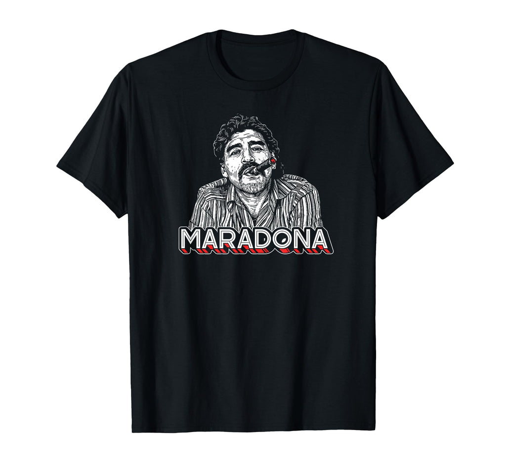 Diego Maradona Cigar Soccer Icon T-Shirt - Trendy Graphic Men Women
