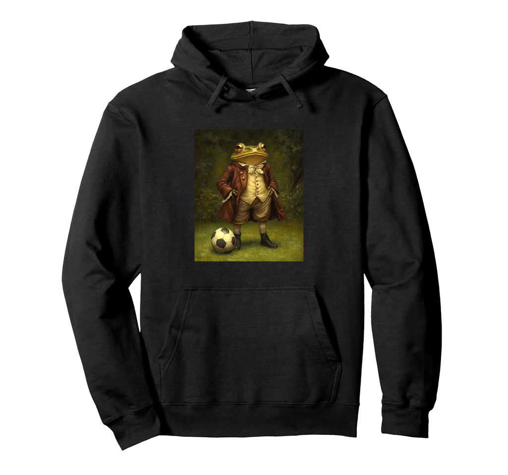 Funny Frog Playing Soccer Weird Hoodie - Casual Everyday Wear Men Women