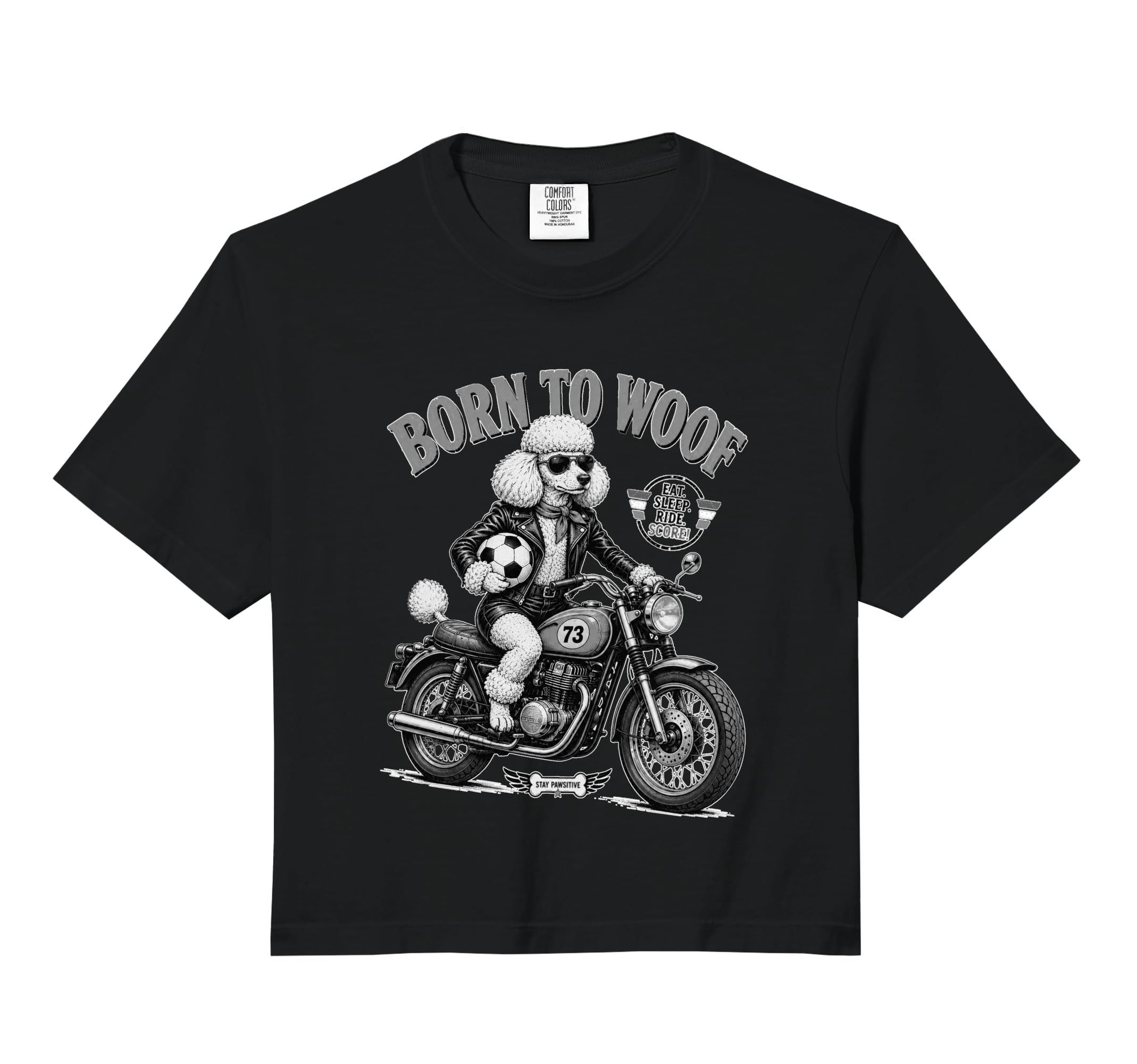 Poodle Motorbike Love Footbal Soccer T-Shirt - Trendy Graphic for Adults