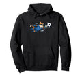 Funny Cat Soccer Goalkeeper Wearing Hoodie - Unique Graphic for Adults