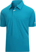 Esabel.C Jacquard Golf Shirts for Men Moisture Wicking Short Sleeve Performance Dry Fit Active Mens Polo Shirts