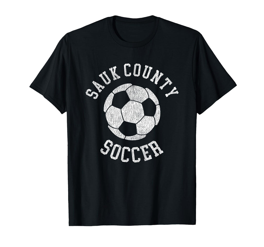 Sauk County Soccer Distressed 90S T-Shirt - Trendy Graphic for Adults