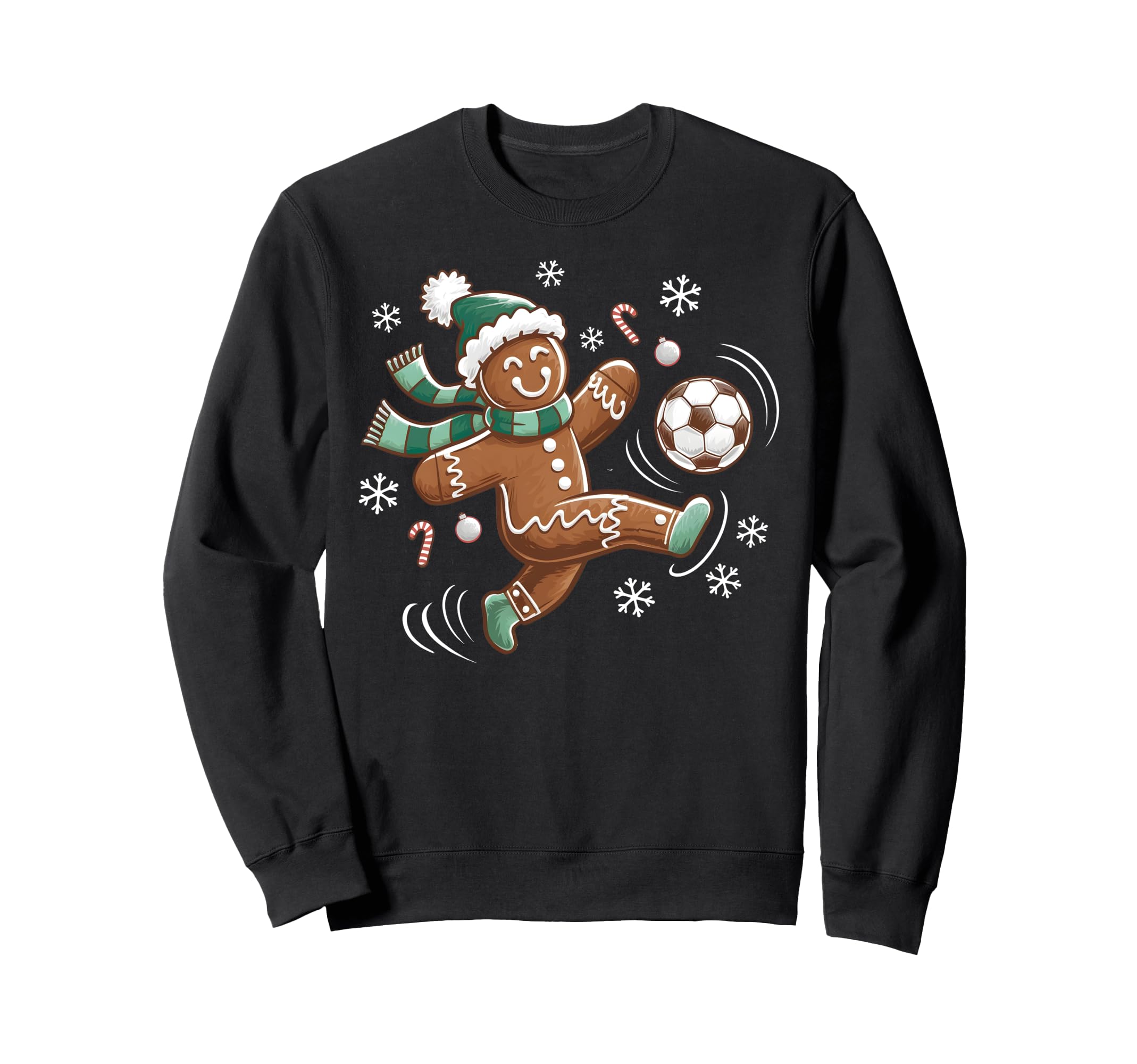 Gingerbread Soccer Player Sweatshirt - Fun Novelty Design for Adults