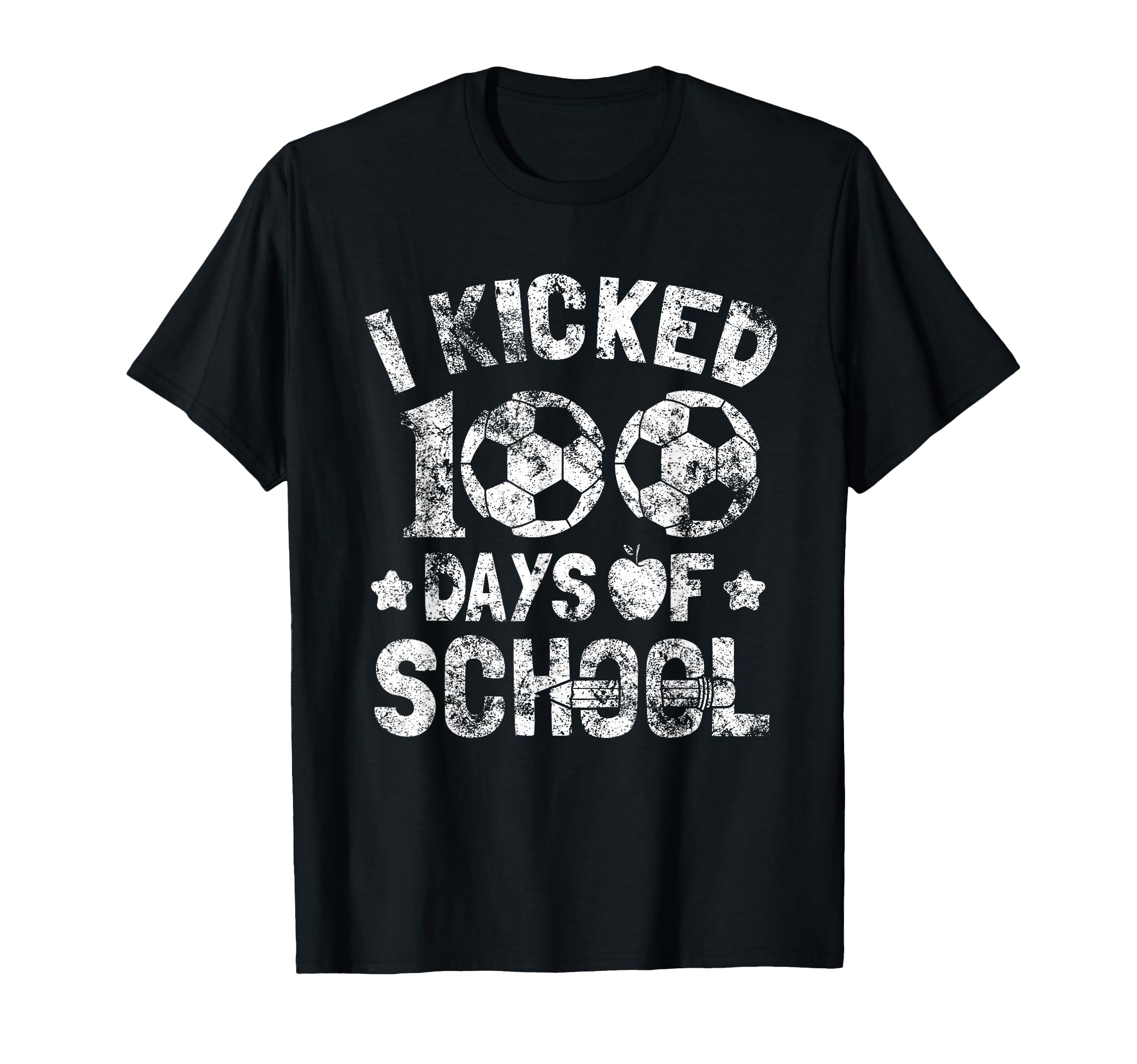 I Kicked 100 Days School Soccer Students T-Shirt - Unique Graphic Unisex
