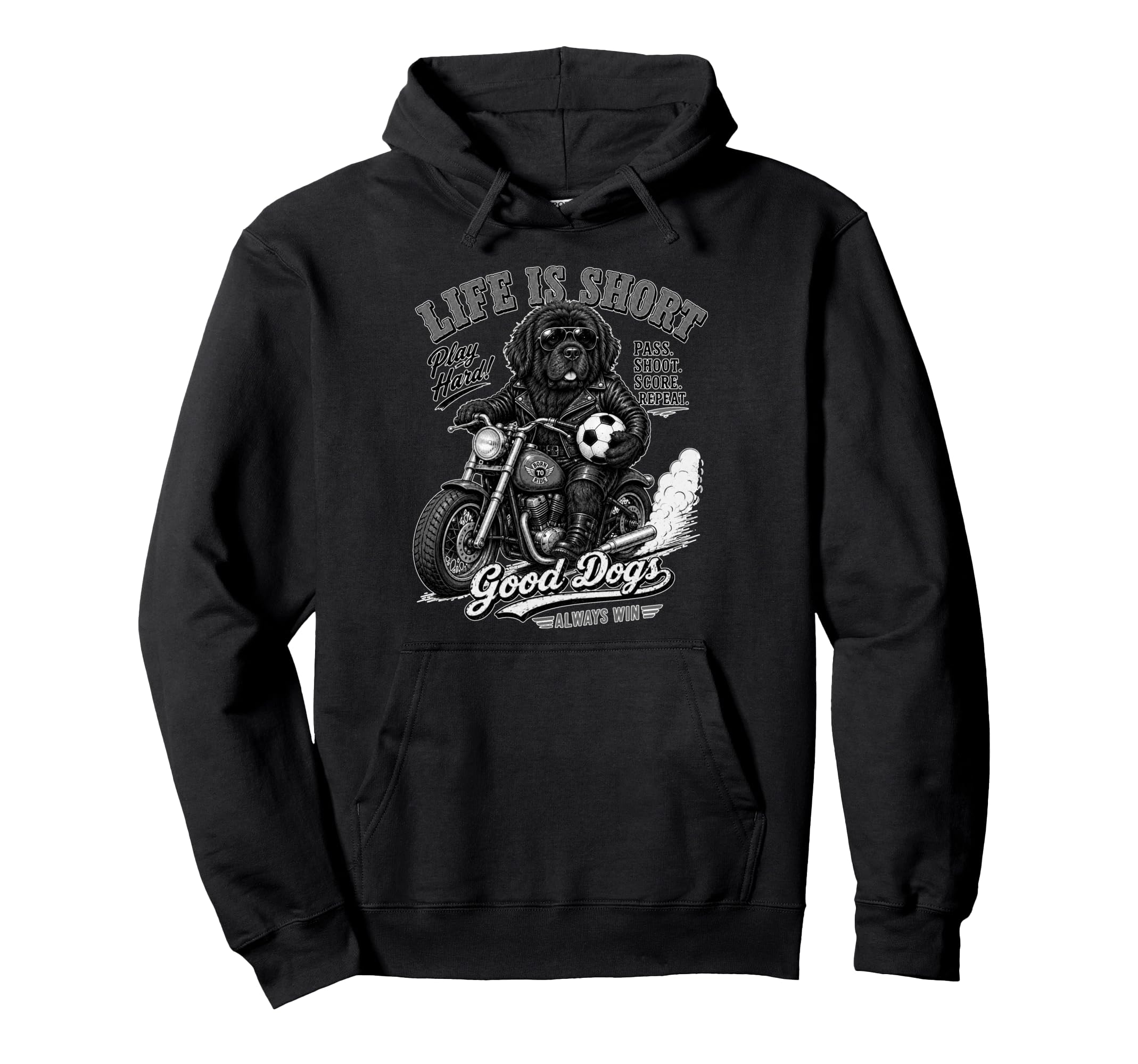Newfoundland Motorbike Love Footbal Hoodie - Aesthetic Graphic for Adults