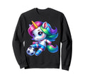 Footballer Unicorn Fans Soccer Team Sweatshirt - Aesthetic Graphic Unisex